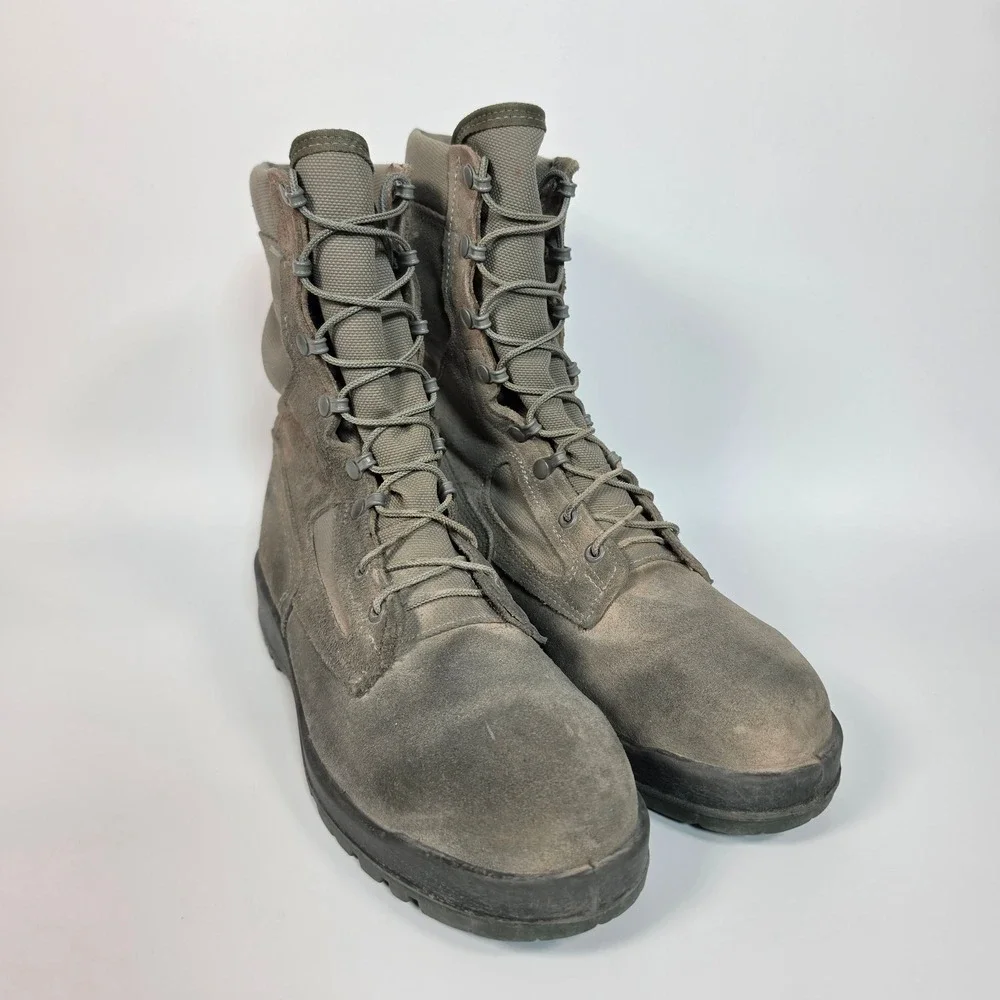Belleville Tactical Combat Boots Mens 10.5 R Steel Toe Gore Tex Gray Hot Weather